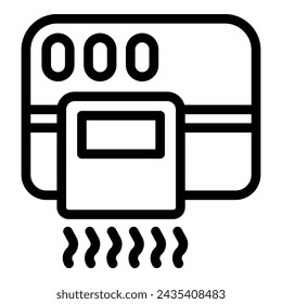 Electric hand blower icon outline vector. Automated airflow heating appliance. Electric air box warmer