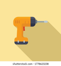 Icono de taladro eléctrico. Ilustración plana del icono del vector de taladro eléctrico para el diseño web