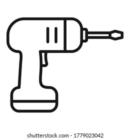 Electric hand drill icon. Outline electric hand drill vector icon for web design isolated on white background