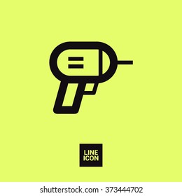 Electric hand drill isolated minimal single flat linear icon in color. Instrument line vector icon for websites and mobile minimalistic flat design.