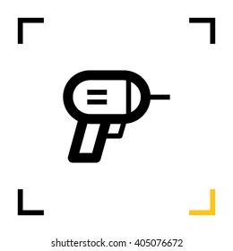 Electric hand drill isolated minimal single flat linear icon in color. Instrument line vector icon for websites and mobile minimalistic flat design.