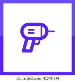 Electric hand drill isolated minimal single flat linear icon in color. Instrument line vector icon for websites and mobile minimalistic flat design.