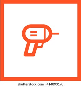 Electric hand drill isolated minimal single flat linear icon in color. Instrument line vector icon for websites and mobile minimalistic flat design.