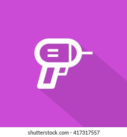 Electric hand drill isolated minimal single flat linear icon in color. Instrument line vector icon for websites and mobile minimalistic flat design.