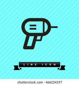 Electric hand drill isolated minimal single flat linear icon in color. Instrument line vector icon for websites and mobile minimalistic flat design.