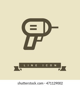 Electric hand drill isolated minimal single flat linear icon in color. Instrument line vector for websites and mobile minimalistic design.