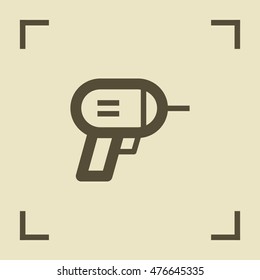 Electric hand drill isolated minimal single flat linear icon in color. Instrument line vector icon for websites and mobile minimalistic flat design.