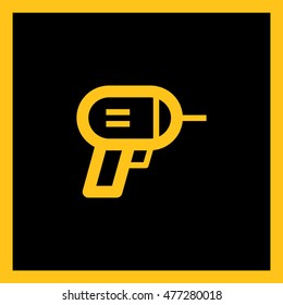 Electric hand drill isolated minimal single flat linear icon in color. Instrument line vector icon for websites and mobile minimalistic flat design.