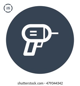 Electric hand drill isolated minimal single flat linear icon in color. Instrument line vector icon for websites and mobile minimalistic flat design.