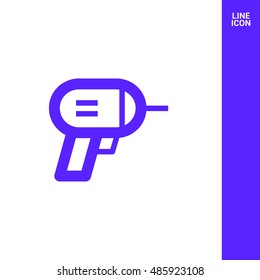 Electric hand drill isolated minimal single flat linear icon in color. Instrument line vector icon for websites and mobile minimalistic flat design.