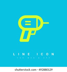 Electric hand drill isolated minimal single flat linear icon in color. Instrument line vector icon for websites and mobile minimalistic flat design.