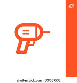 Electric hand drill isolated minimal single flat linear icon in color. Instrument line vector icon for websites and mobile minimalistic flat design.
