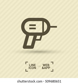 Electric hand drill isolated minimal single flat linear icon in color. Instrument line vector icon for websites and mobile minimalistic flat design.