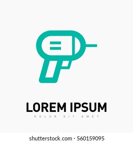 Electric hand drill isolated minimal single flat linear icon in color. Instrument line vector icon for websites and mobile minimalistic flat design.