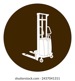Diseño de ilustración vectorial de icono de carretilla elevadora de mano eléctrica