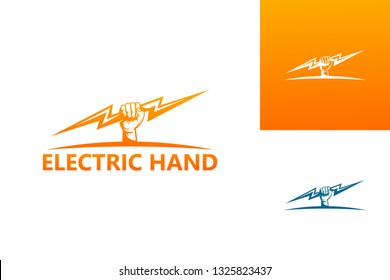 Electric Hand Logo Template Design Vector, Emblem, Design Concept, Creative Symbol, Icon