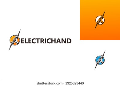 Electric Hand Logo Template Design Vector, Emblem, Design Concept, Creative Symbol, Icon