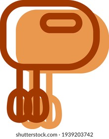 Elektrischer Hand-Mixer, Illustration, Vektorgrafik auf weißem Hintergrund