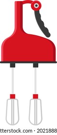 Electric Hand mixer, illustration, vector on a white background.