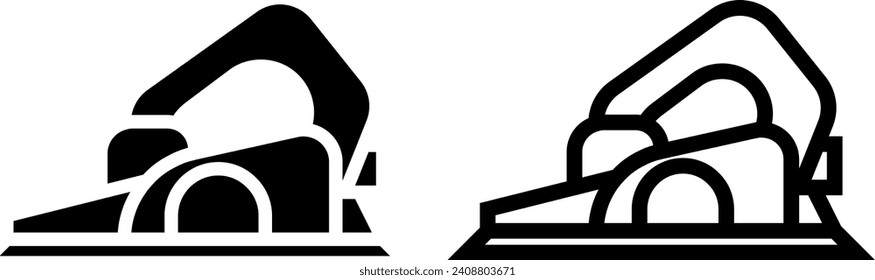 electric hand planer icon, sign, or symbol in glyph and line style isolated on transparent background. Vector illustration