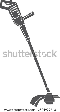 Electric hand trimming device. Mower black icon isolated on white background