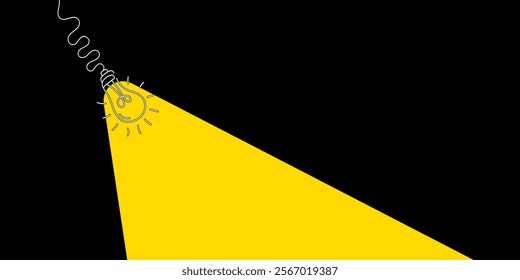 Electric hanging lamp in doodle style. FAQ. Business loading concept. Creative light bulb icon or sign ideas. Vector illustration.