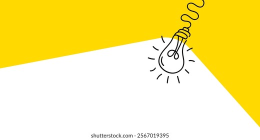 Electric hanging lamp in doodle style. FAQ. Business loading concept. Creative light bulb icon or sign ideas. Vector illustration.