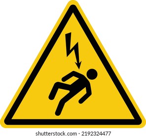 Electric hazard sign. High voltage danger icon.