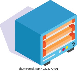 Electric Heater Concept, Halogen Room heating Device Vector isometric Icon Design, Winter Season activities Symbol, Coldest Weather Sign, Snow and frost Stock Illustration