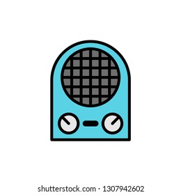 Electric heater flat vector icon sign symbol