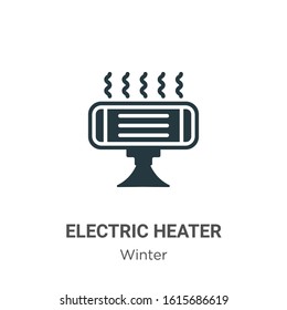 Electric heater glyph icon vector on white background. Flat vector electric heater icon symbol sign from modern winter collection for mobile concept and web apps design.