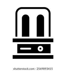 Electric heater icon. Concept of heating, warmth, and comfort.