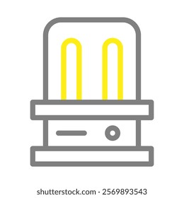 Electric heater icon. Concept of heating, warmth, and comfort.