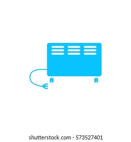 Electric heater icon flat. Blue pictogram on white background. Vector illustration symbol