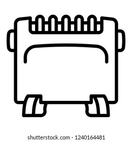 Electric heater icon. Outline electric heater vector icon for web design isolated on white background