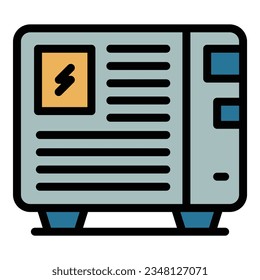 Electric heater icon outline vector. Radiator convector. Home pump color flat