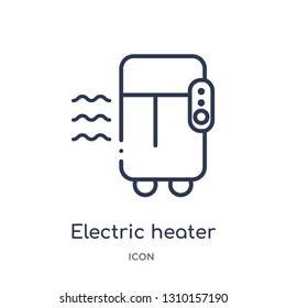 electric heater icon from winter outline collection. Thin line electric heater icon isolated on white background.