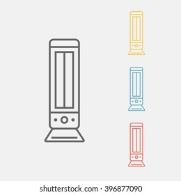 Electric heater isolated. Line icon. Vector illustration