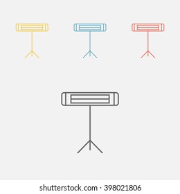 Electric heater isolated. Line icon. Vector illustration