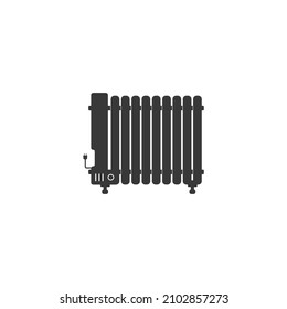 Icono del vector del calefactor eléctrico en plano