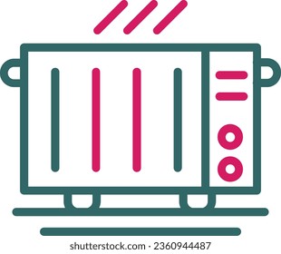 Electric Heater Vector Icon Line Two Color