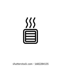 Icono del vector del calefactor eléctrico en lineal, icono de contorno aislado en fondo blanco