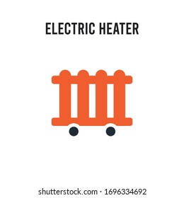 Electric heater vector icon on white background. Red and black colored Electric heater icon. Simple element illustration sign symbol EPS