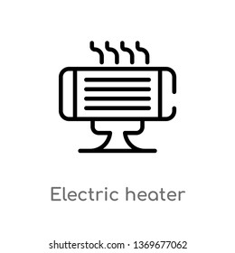 electric heater vector line icon. Simple element illustration. electric heater outline icon from winter concept. Can be used for web and mobile