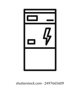 Icono de caldera de calefacción eléctrica Vector de arte de línea negra