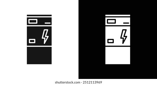 ícone da caldeira de aquecimento elétrico Conjunto de logotipo do vetor da arte da linha preta