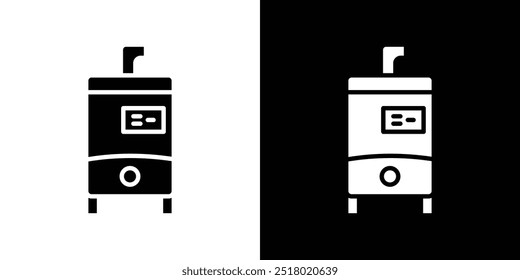 Ícone de caldeira de aquecimento elétrico Conjunto de preenchimento plano coleção