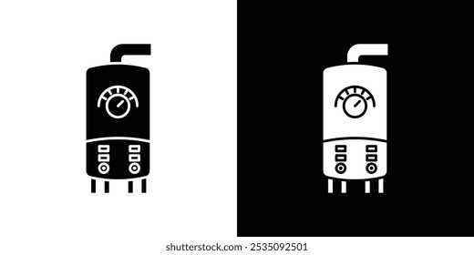 Ícone de caldeira de aquecimento elétrico logotipo linear isolado