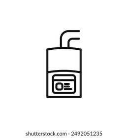 Electric heating boiler icon outline collection in black and on white background
