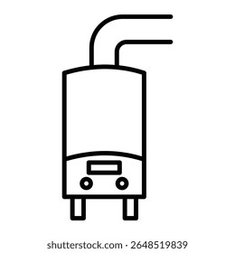 Ícone de caldeira de aquecimento elétrico Contorno isolado logotipo marca